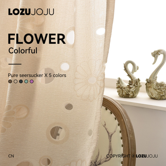 Lozujoju rèm cửa thiết kế họa tiết hoa tinh tế thích hợp trang trí nội - ảnh sản phẩm 1