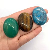 {LTATA temperament}หินธรรมชาติ Cabochon 30X40Mm Tiger Eye Agat รูปไข่ Embossed Fit DIY แหวนต่างหูสร้อยคอทำเครื่องประดับแฟชั่นอุปกรณ์เสริม