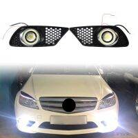 1Pair Car Front Bumper Fog Light Grill With Lights For MERCEDES BENZ C-Class W204 C200 C230 C250 C300 C350 2008 2009 2010