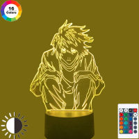 3D Anime Manga Death Note L Lawliet Figure Night Light for Anime Room Decor Idea Cool Kids Child Bedroom Table Lamp Ryuk Figure