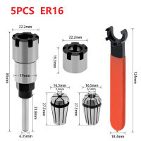 5Pcs 14 12 Shank ER16 ER20 Router Bit Extension Rod Collet UM ประเภทประแจ Nut สำหรับ CNC Milling งานไม้แกะสลักเครื่อง