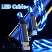 Glowing Cable Mobile Phone Charging Cables LED light Micro USB Type C Charger For Samsung Xiaomi iPhone 13 12  Charge Wire Cord Wall Chargers