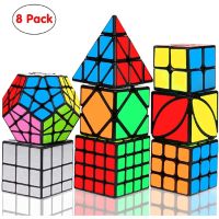 ✹ tqw198 Qiyi Xiaorui Speed Cube Set 8 Pack Magic Of 2x2 3x3 4x4 Pyramid Triangle Bundle Megaminx Skew Mirror Dodecahedron Smooth Sticker Puzzle Toys With Box For Kids