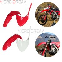 พลาสติกคลุมป้ายทะเบียนด้านหน้าสำหรับ Honda CRF250R CRF250RX CRF450RX CRF450R ทางวิบากบังโคลนหน้าแบบบอร์ดว่าง