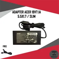 ADAPTER NOTEBOOK ACER 19V7.1A*5.5X1.7 SLIM  / สายชาร์จโน๊ตบุ๊คเอเซอร์ + แถมสายไฟ ทรงสลิม หัวสีม่วง