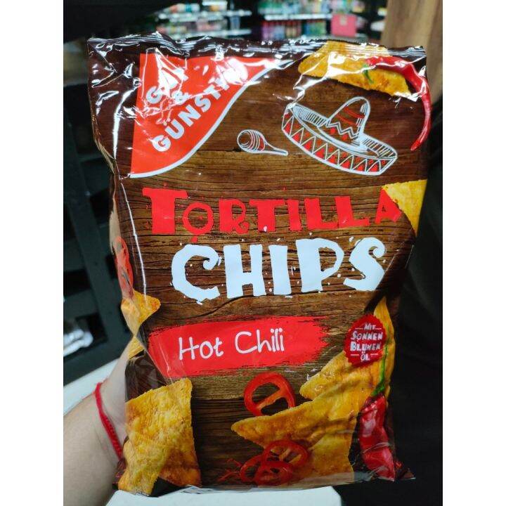Premium snack Enjoy eating Tortilla Chips Hot Chili 300g Gut&Günstig ท