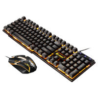 New USB Wired Gaming Keyboard Mouse Set PC Rainbow Colorful LED Backlit Gamer Gaming Mouse and Keyboard Combos Kit Home Office .