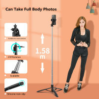 Selfie Stick 158ซม. ยืดได้3 In 1 Bluetooth Selfie Stick ขาตั้งกล้องพร้อมรีโมทเข้ากันได้กับ GoPro กล้องขนาดเล็ก Smartphone