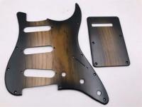 SSS Pickguard &amp; Backplate &amp; Screws Ailanthus Wood สำหรับกีตาร์สไตล์ FD ST