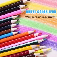 12/24Colors DIY Cute Kawaii Wooden Colored Pencil Wood Graffiti For Kid Drawing Color Pencil School Rainbow Painting Supplies Drawing Drafting