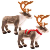 Christmas Stuffed Animal Deer Plush Decorative Pillow Soft Reindeer Toys Elk Doll 13.7in Cute Reindeer Ornament Christmas Plush Deer Toy For Chairs Bedrooms Sofas Beds attractive