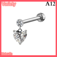 Variety ✨Hot Sale✨ 1ชิ้นต่างหูเจาะหู zircon CROSS tragus สำหรับผู้หญิงต่างหูคริสตัลห้อยกระดูกอ่อนต่างหูเกลียวสตั๊ดของขวัญเครื่องประดับร่างกาย