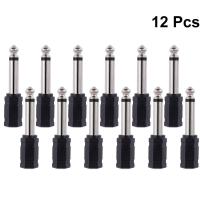 12pcs 6.35mm Converter Connector Audio Adapter Mono Plug To 3.5mm Mono Jack Adapter Audio Connector 6.35 Plug To 3.5 Jack Professional Audio Accessori