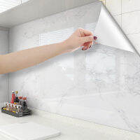 Adhesive Wallpaper Roll with 10 Meters Waterproof Kitchen and Washroom Stickers Moisture-Proof Mildew-Proof with Marble Design ！