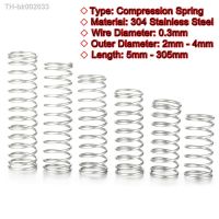 ♦☜⊕ 1-50 PCS 304 Stainless Steel Compression Spring Wire Dia 0.3mm Outer Dia 2mm 3mm Length 5 - 150 mm Small Pressure Spring Toy Car