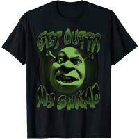 เสื้อยืดผู้ เสื้อยืด พิมพ์ลาย Shrek Get Outta My Swamp S-5XL