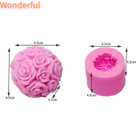 ?【Lowest price】Wonderful DIY 3D Rose Flowers Ball ซิลิโคนสบู่แม่พิมพ์เทียนแม่พิมพ์สำหรับ Candy CRAFT