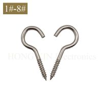 ♕  [1  8 ]Hook Self Tapping Screw Carbon Steel Screw In Hooks C Cup Hook open Light hooks  Ring Hooks with Plate Nickel