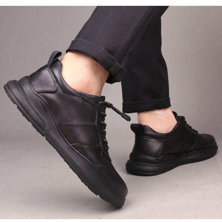 onesunnys-รองเท้าหนังผู้ชายสีดําบริสุทธิ์-รองเท้า-moccasso-ธุรกิจลําลอง-เชือกผูกรองเท้าพิเศษ-รองเท้าผู้ชายระบายอากาศ