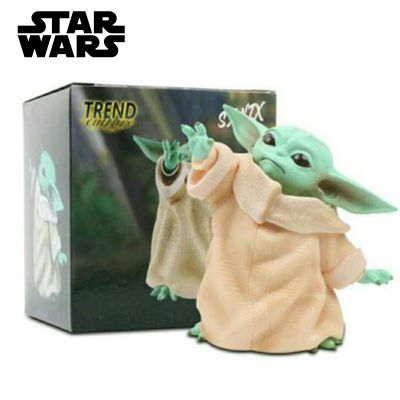 ZZOOI 8CM Cute Disney Baby Yoda Grogu PVC Action Figure The Mandalorians Collection Doll Mini Toy Model for Children Xmas Gift