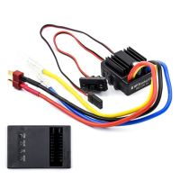 แปรงควบคุมความเร็วไฟฟ้าแบบกันน้ำพร้อมฟังก์ชั่นเบรค 80A ESC 2-3S LiPo สำหรับ 1/10 1/8 รถบรรทุก RC รถ เรือ