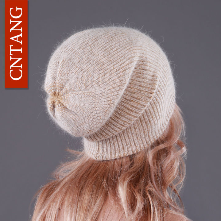 cntang-2021-winter-warm-rabbit-hair-knitted-hats-for-women-double-layer-autumn-fashion-caps-female-hat-with-skullies-beanies