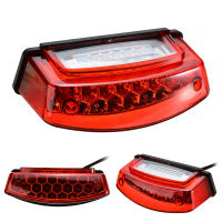 NEW2022 Universal 1pc 12V 21 LED Motorcycle White License Plate Light Red Tail Rear Lights ke Stop Lamp 3 Wire