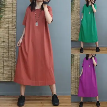 Váy suông dáng dài sát nách, đầm suông dáng rộng ba lỗ , chất đũi không  nhăn siêu mềm mát | Shopee Việt Nam