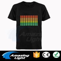 Hot Sale Sound Activated Equalizer El T Shirt Equalizer Light Up Down T Shirt Blinking Music Active T Shirt