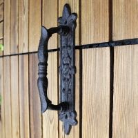 8X European Retro Cast Iron Craft Door Handles for Garden/Courtyard Door Handle Decoration for Home Door