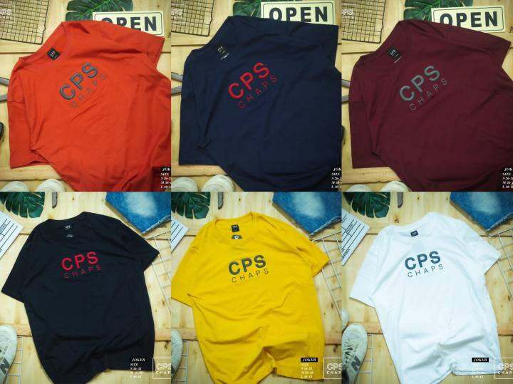 เสื้อยืดแขนสั้นงานปักตัวนูน-งานป้ายห้อยcps-cotton-100-smlxl