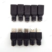 5PCS 5.5*2.1mm DC Power Jack To USB 2.0 Type A Male Plug Female Jack Socket 5V DC Power DIY Connector Adapter Laptop 17TH