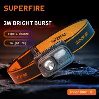 【lz】๑  SuperFire-Motion Sensor Lanterna Cabeça com Luz Vermelha HL23-A MiNi Farol Tipo-C recarregável Camping Lanterna de Pesca