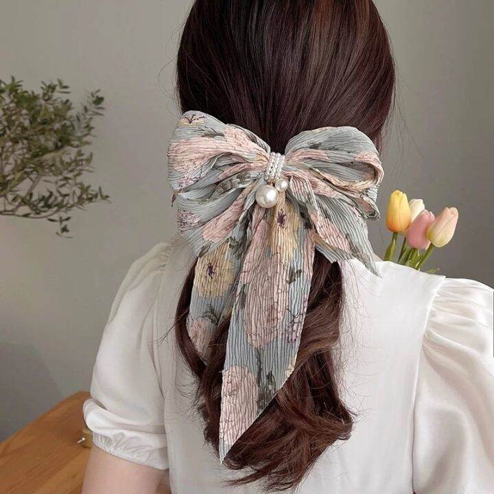 korean-floral-big-bow-ribbon-hair-clip-elegant-women-summer-flower-hair-pins-hair-accessories