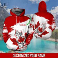 2023 NEW STYLE-PLstarCosmos 3Dprint Newest Proud Canada Flag Art Custom Name Funny Harajuku Causal Unique Unisex Hoodies/Sweatshirt/Zip Q-4(FREE CUSTOM NAME LOGO){trading up}