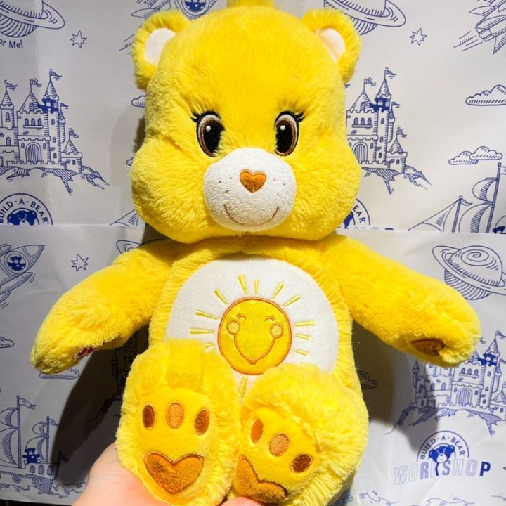 ตุ๊กตาหมีแคร์แบร์-สีเหลือง-carebers-บิ้วอะแบร์-build-a-bear-workshop-สินค้ามือสองจากอเมริกา