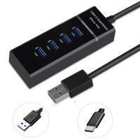 [HOT HAIXWLXKWW 589] 4พอร์ต USB 2.0/3.0 Type C HUB อะแดปเตอร์แยกความเร็วสูง Expander สำหรับแล็ปท็อปเดสก์ท็อป