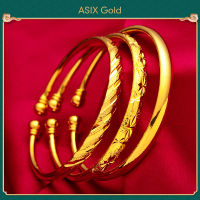 ASIX GOLD สร้อยข้อมือทองแท้ สร้อยข้อมือผู้หญิง K ทอง ชุบทอง ประกันคุณภาพ 999 ไม่ใส่ดำ ไม่ลอก โชคดี สวย ให้ของขวัญ ดาวตก อวยพร