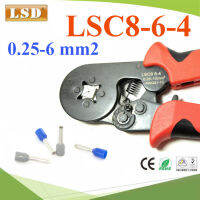 คีมย้ำหางปลา คอร์ทเอ็นด์ LSC8-6-4 สี่เหลี่ยม ขนาด 0.25-6 Sq.mm. AWG 24-10 รุ่น LSD-LSC8-6-4