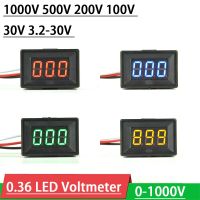 0.36นิ้ว LED Digital Voltmeter DC 1000V 500V 300V 200V 100V 30V จอแสดงผลแรงดันไฟฟ้าโวลต์มิเตอร์เครื่องทดสอบแบตเตอรี่5V 12V POWER