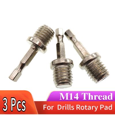 3-Pack Glass Polish Screwdriver Bit Thread Adapter M14 to 6mm Shank for Electric Drills Rotary Backing pad with Electric Drill