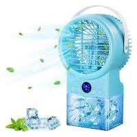 Personal Air Conditioner Desktop Fan Portable with 3 Speeds with Colorful LED Light for Home,Office and Room EU Plug