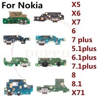 Original USB Charge Charging Port Dock Connector Mic Board Flex Cable สําหรับ Nokia 6 7 plus 5.1 6.1 7.1 8.1 Plus X5 X6 X7 X71