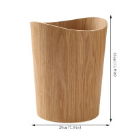 Wooden Garbage Can Waste Bins Solid Wood Waste Basket Home Cleaning Tools Round Trash Can Office Storage Paper Baskets 20x30cm