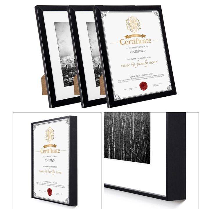 【ELE Photo frame】 16inch A4 Black Metal Certificate Pictures Frames