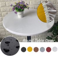 Morris8 1pcs Round Elastic Table Cover Protector Cloth Waterproof Polyester Tablecloth Catering Fitted with Edged