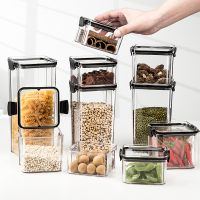 {XIAO AO}ภาชนะเก็บอาหารองค์กรจัดเก็บห้องครัวกล่องเก็บของในครัว Jars Ducts Storage For Kitchen PET Food Storage Box Lid