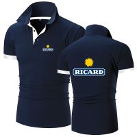 RICARD เสื้อโปโลระบายอากาศลำลองแขนสั้นสำหรับผู้ชายใหม่สำหรับฤดูร้อนเสื้อยืดผู้ชายเสื้อสตรีเสื้อทำงานแฟชั่น