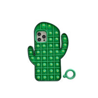 Cactus Silicone Case For iPhone 12 Pro Max 11 Pro 7 8 Plus X XR XS Max Pop Fidget Toys Push It Bubble Soft Silicone Phone Cover