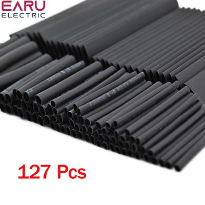 127Pcs Heat Shrink Tube Sleeving Tubing Assortment Kit Electrical Connection Electrical Wire Wrap Cable Waterproof Shrinkage 2:1 Chrome Trim Accessori